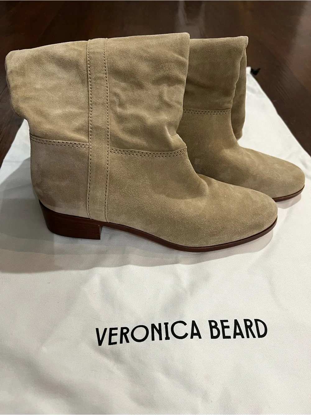Veronica Beard Dwyer Wide-Calf Suede Boots